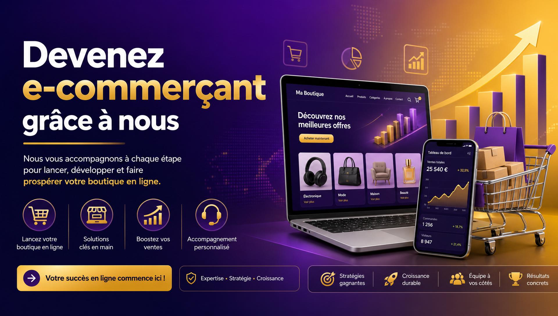 Devenez e-commerçant grâce à nous